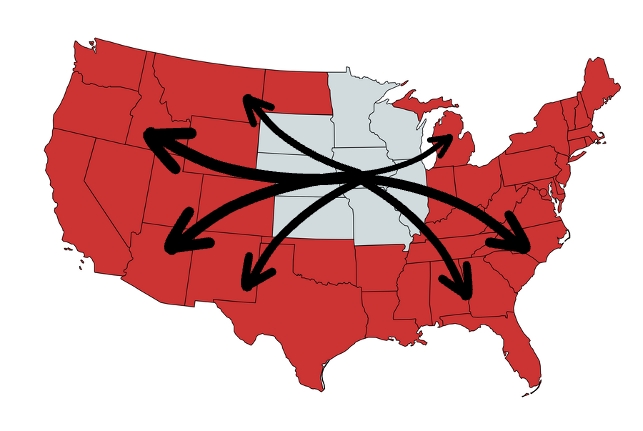 Service area map USA
